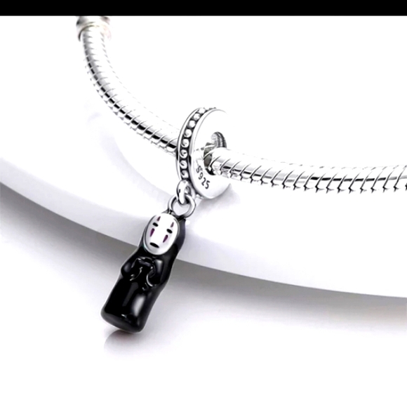 S925 Sterling silver No Face Spirited Away charm Pandora compatible - Picture 2 of 3